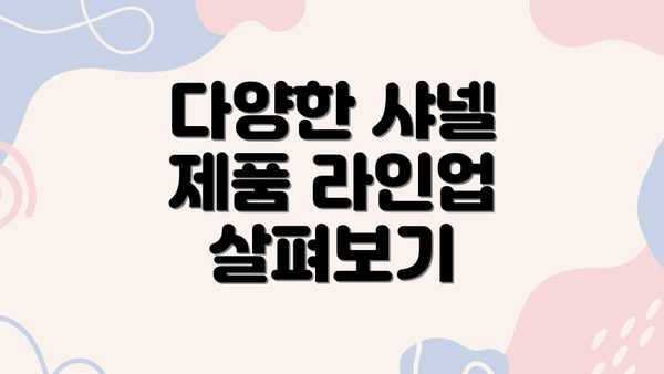 다양한 샤넬 제품 라인업 살펴보기