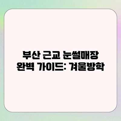 부산 근교 눈썰매장 완벽 가이드: 겨울방학 부산 근교 눈썰매장 완벽 가이드: 겨울방학