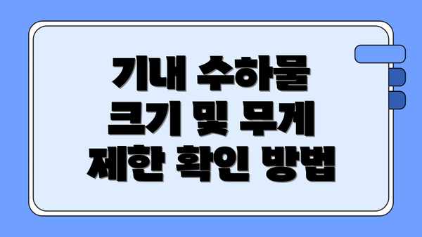 기내 수하물 크기 및 무게 제한 확인 방법
