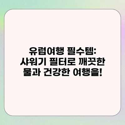 유럽여행 필수템: 샤워기 필터로 깨끗한 물과 건강한 여행을! 유럽여행 필수템: 샤워기 필터로 깨끗한 물과 건강한 여행을!